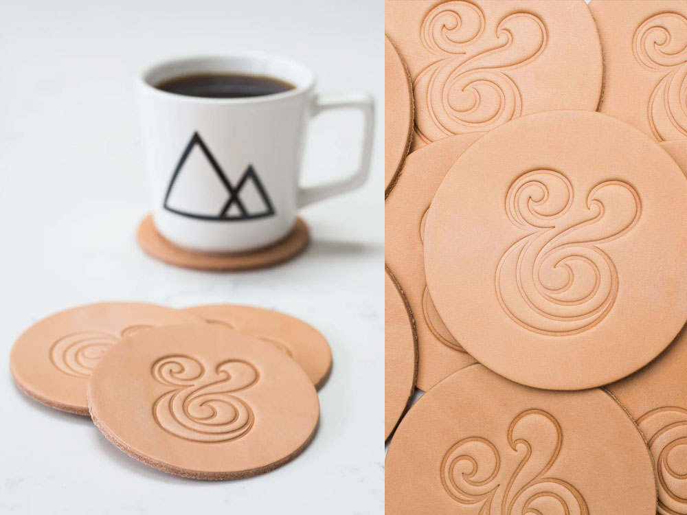 ampersand coaster for the typography lover, creative person