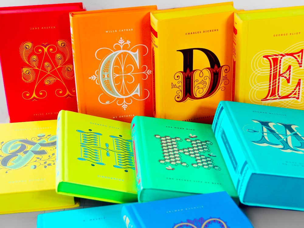 Dropcap book series in a rainbow of colors for creative people