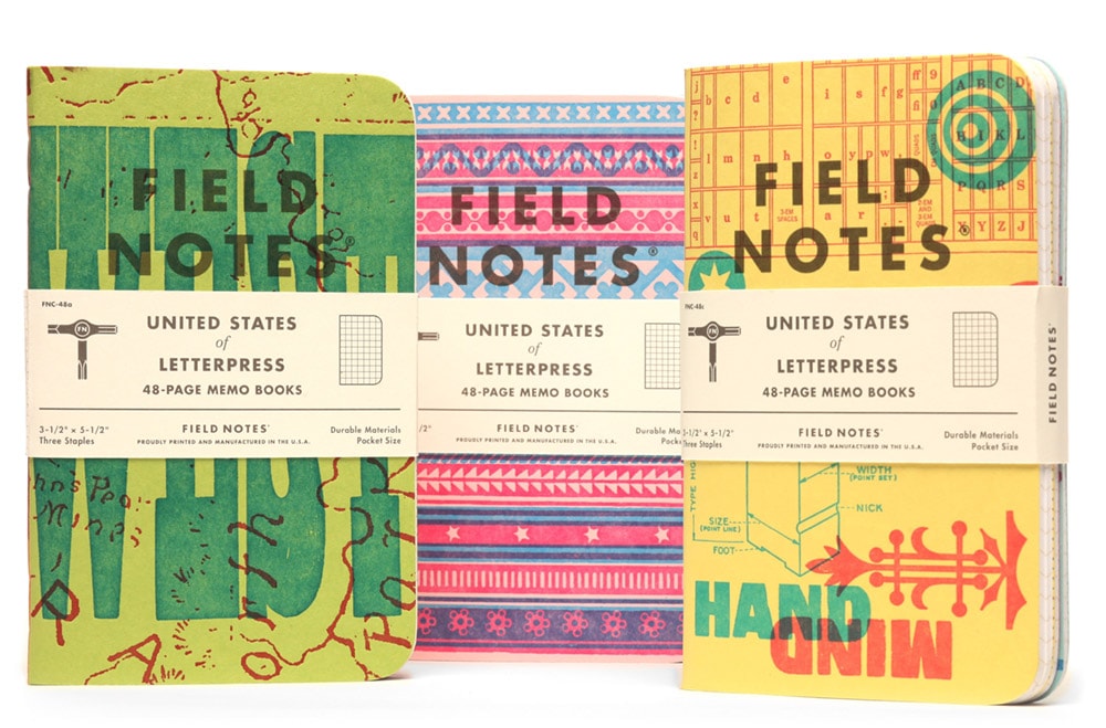 Field Notes United States of Lettpress Notebooks for creative people