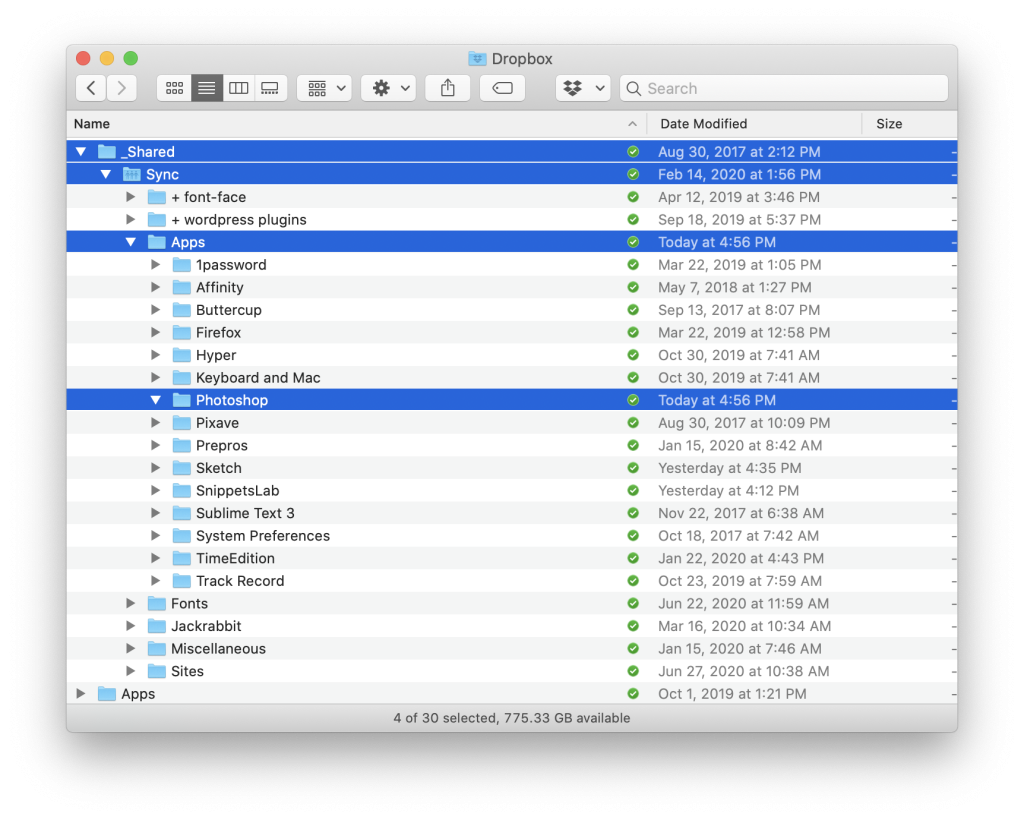 organized folders on a mac