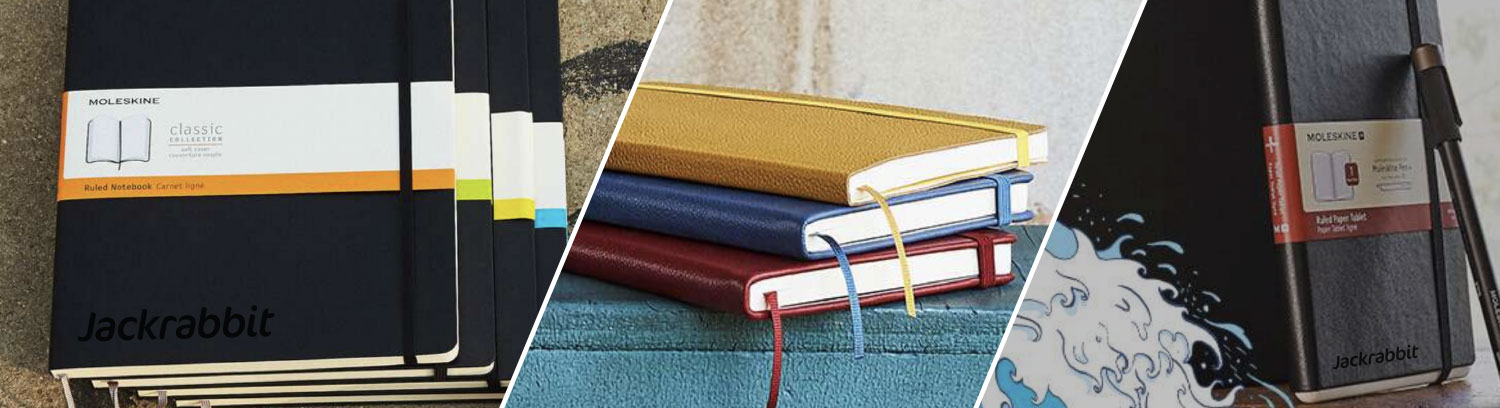 Tips and Top Swag Items: sample moleskin journals with custom logo