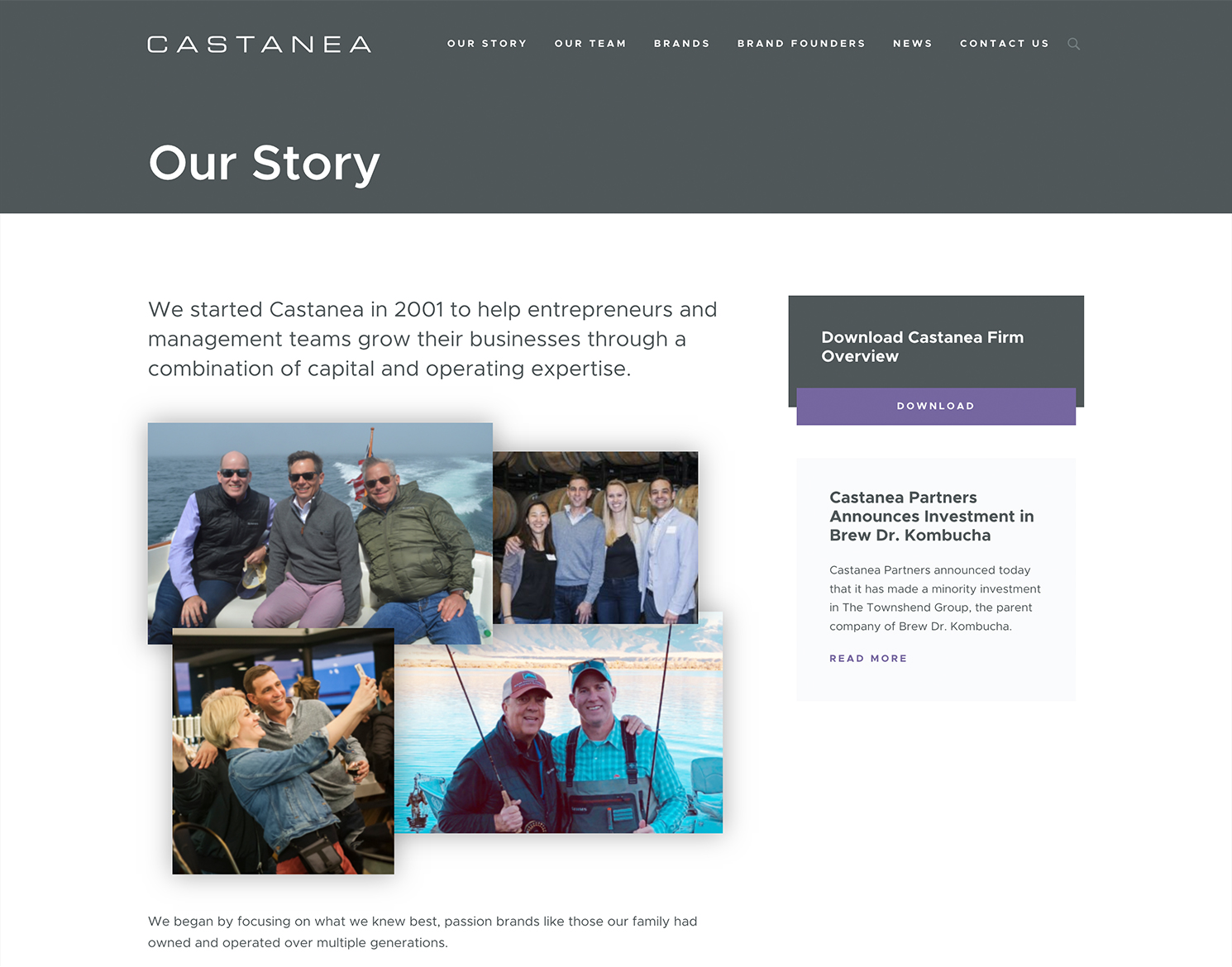 Castanea 'Our Story' website page