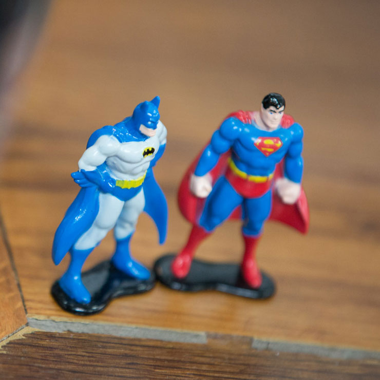 Batman and Superman figures