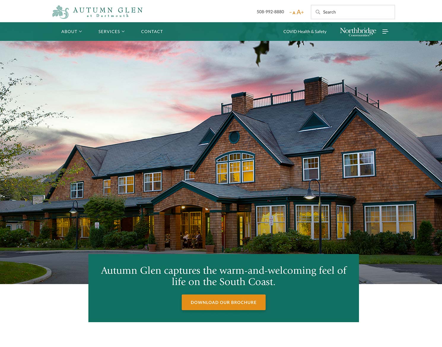 Northbridge Communities website design for Autumn Glen