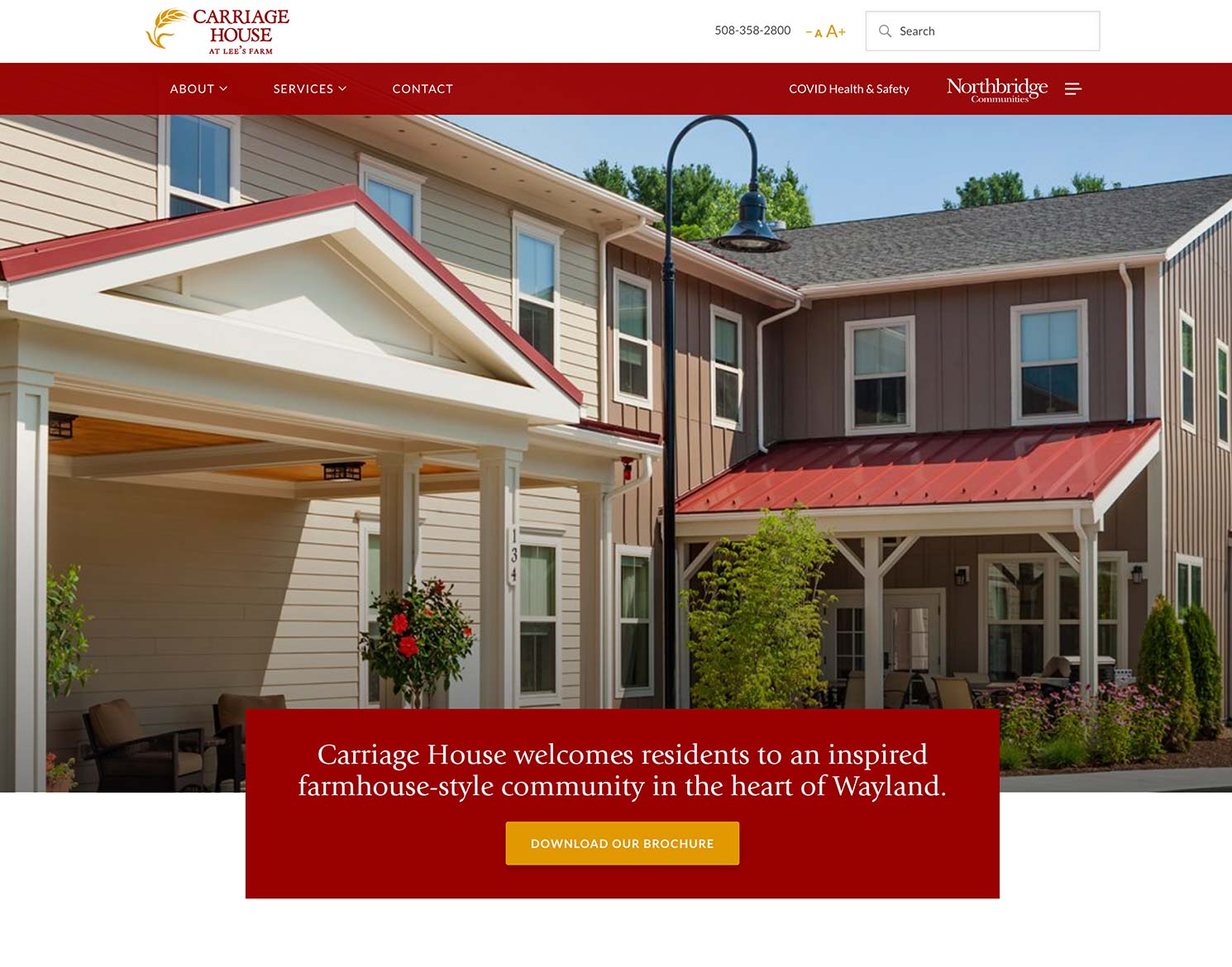 Northbridge Communities website design for Carriage House