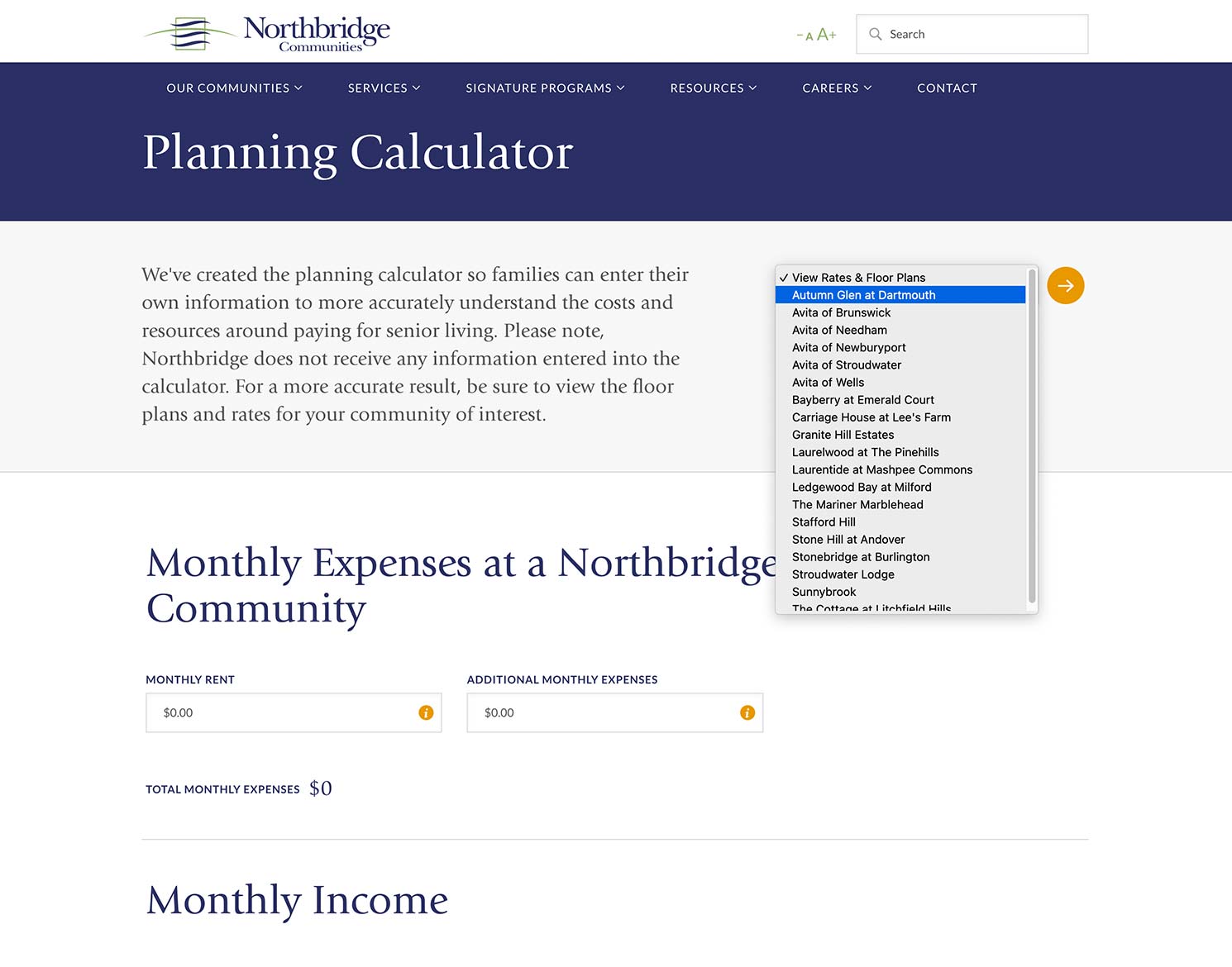 Northbridge Communities website design