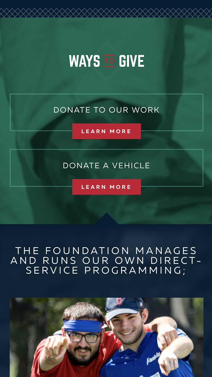 responsive mobile design for the red sox foundation
