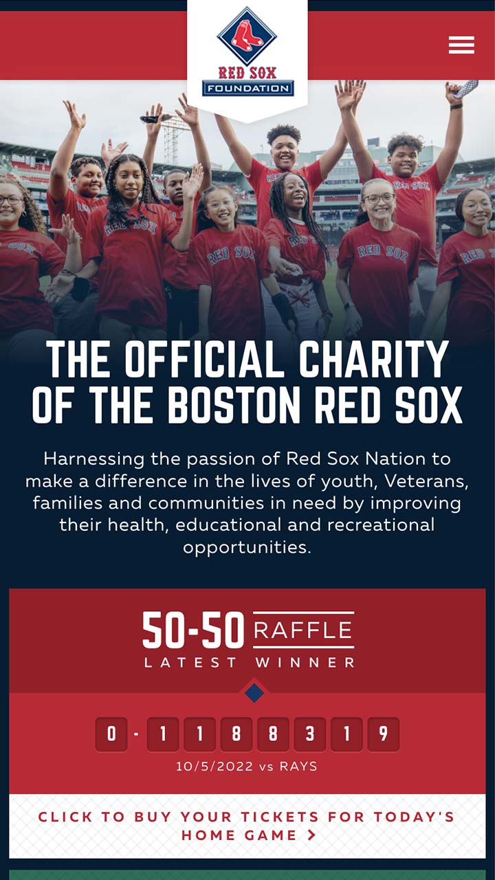 responsive mobile design for the red sox foundation