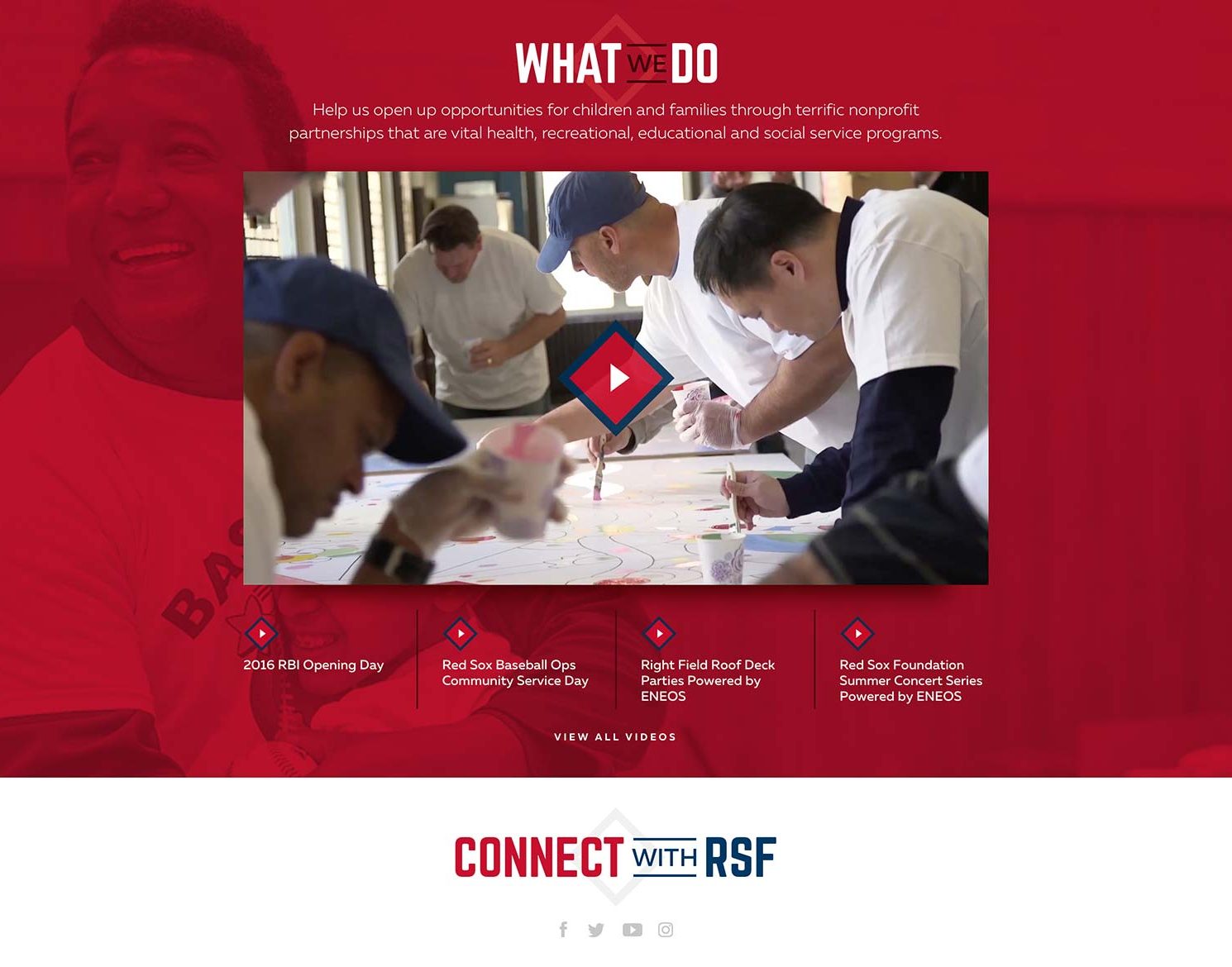 red sox foundation website design showing homepage design by Jackrabbit