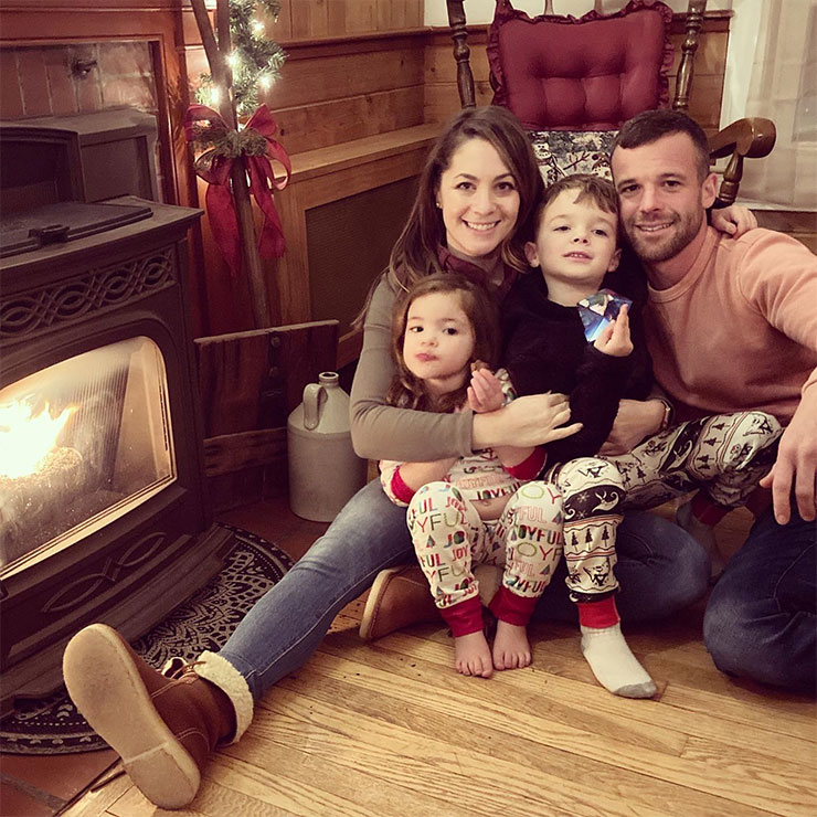 Adrienne with her husband, son, and daughter