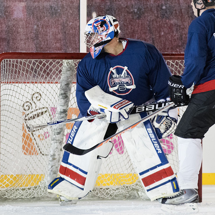 Dave playing hockey