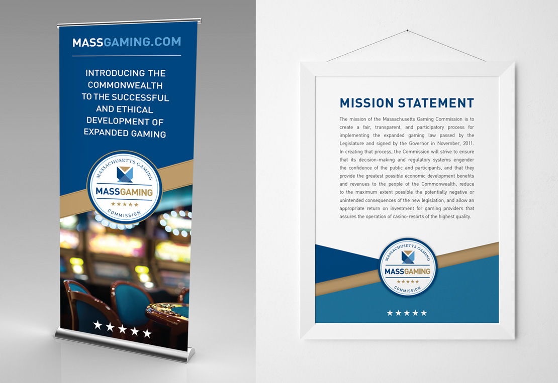 Massachusetts Gaming Commission banner and sign