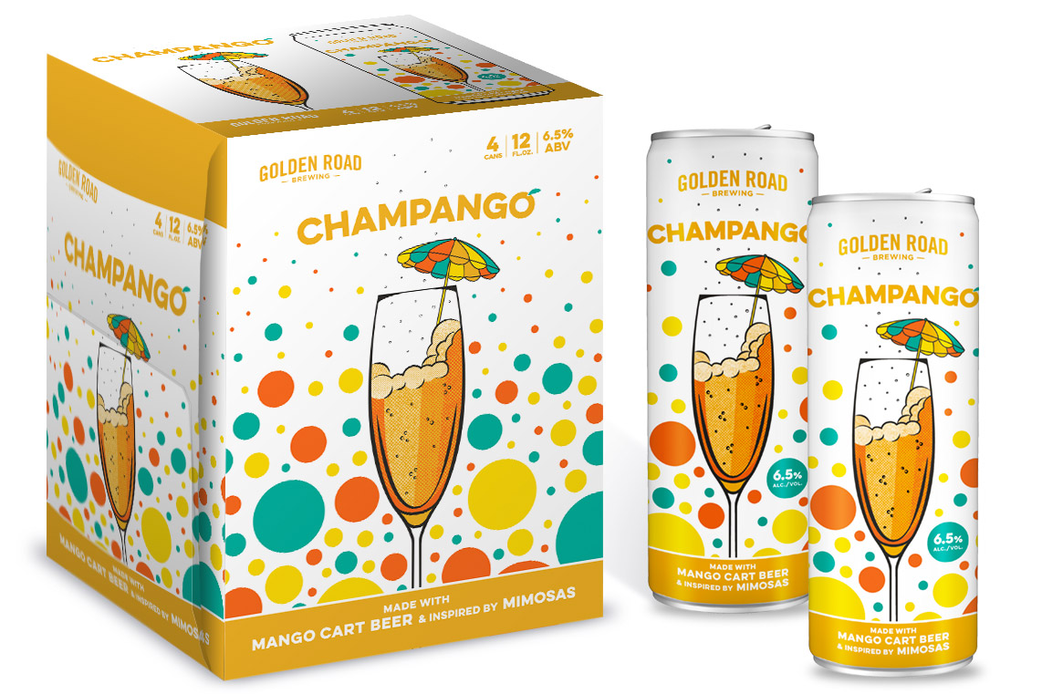 Packaging design and Illustration for golden road champango