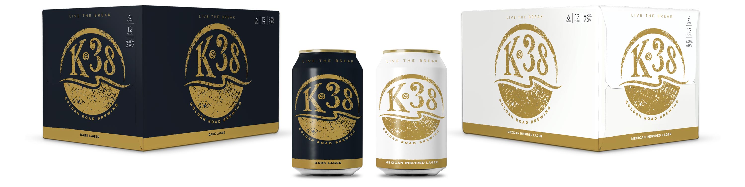 golden road packaging design for K-38 Lagers