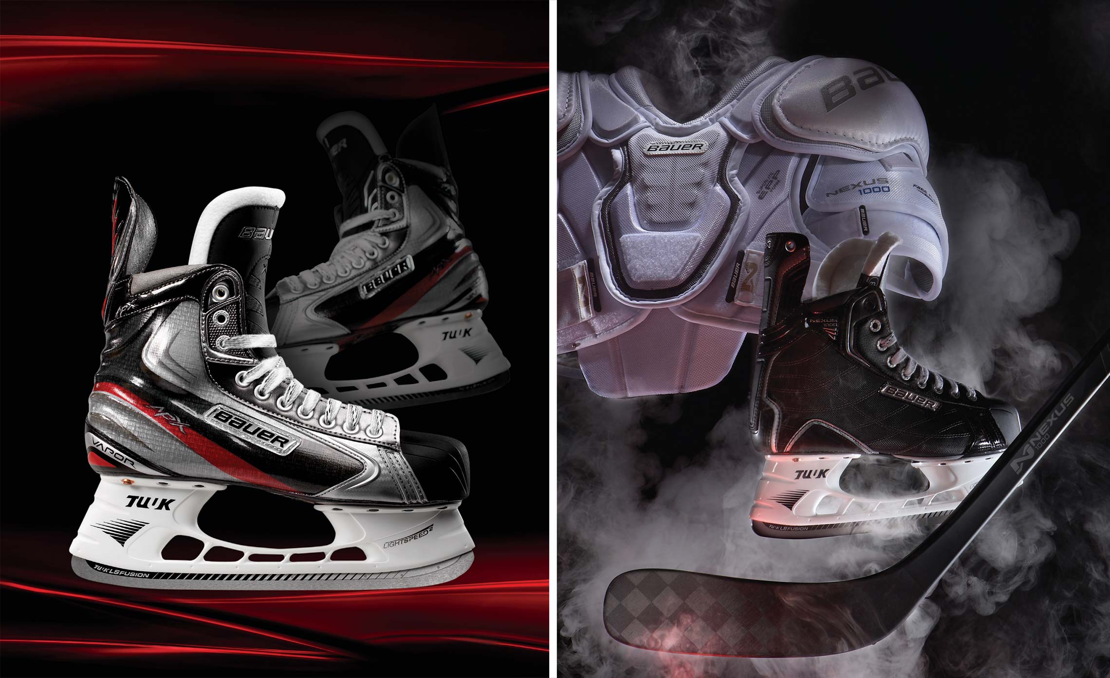 sample photography for bauer hockey products