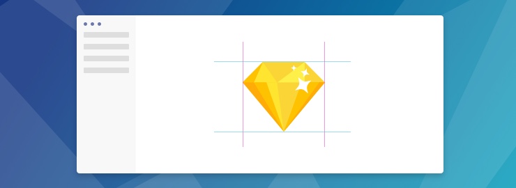 Sketch icon over colorful background