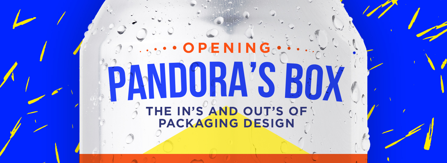 A drink can that says "Opening Pandora’s Box: The In’s and Out’s of Packaging Design"