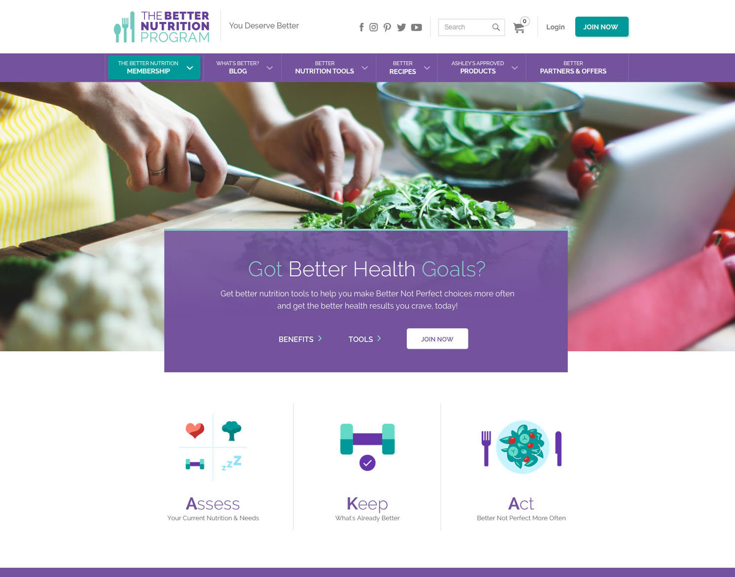 Better Nutrition website homepage