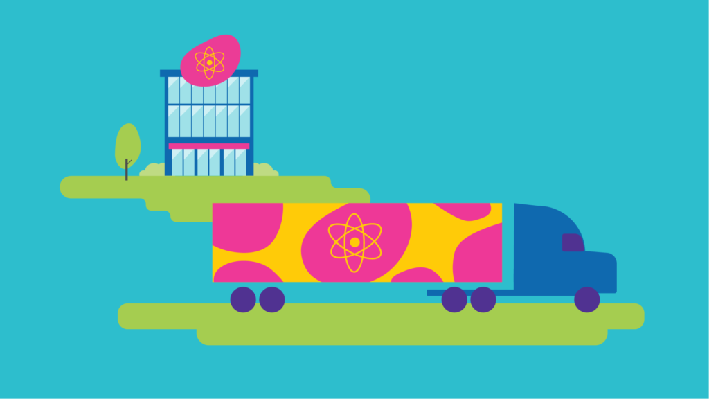 truck and pharmacy illustration