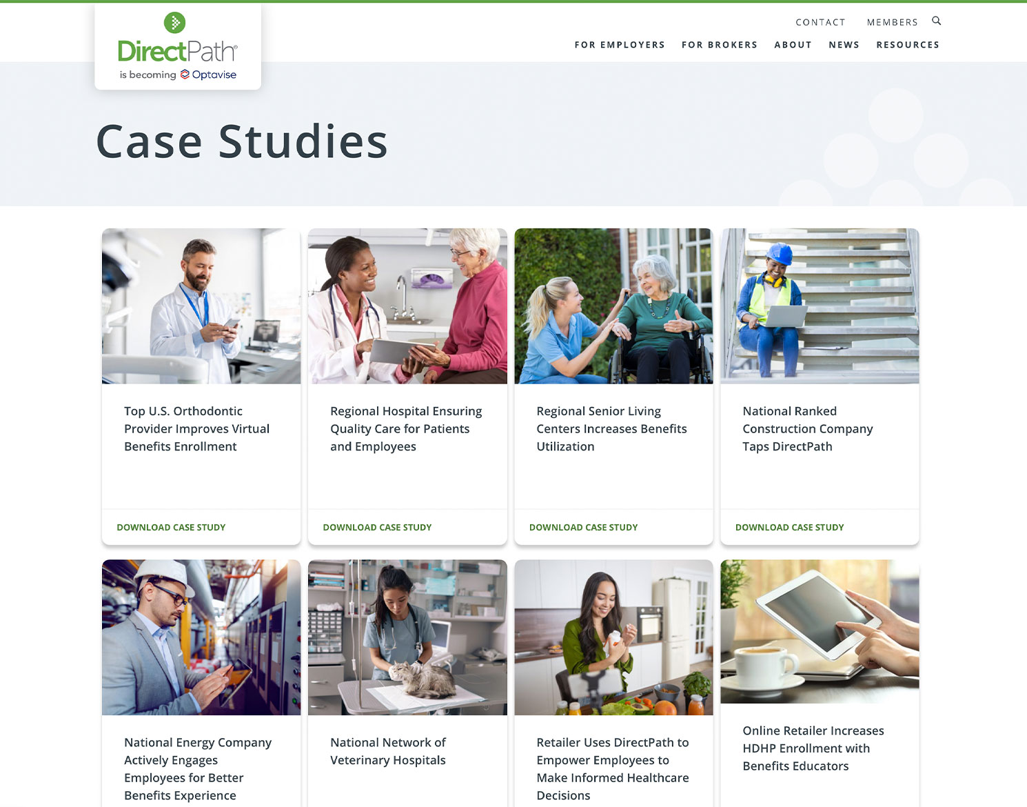 Direct Path case studies website screen