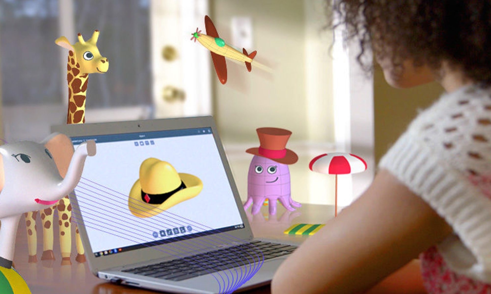 girl playing a solidworks game on a laptop