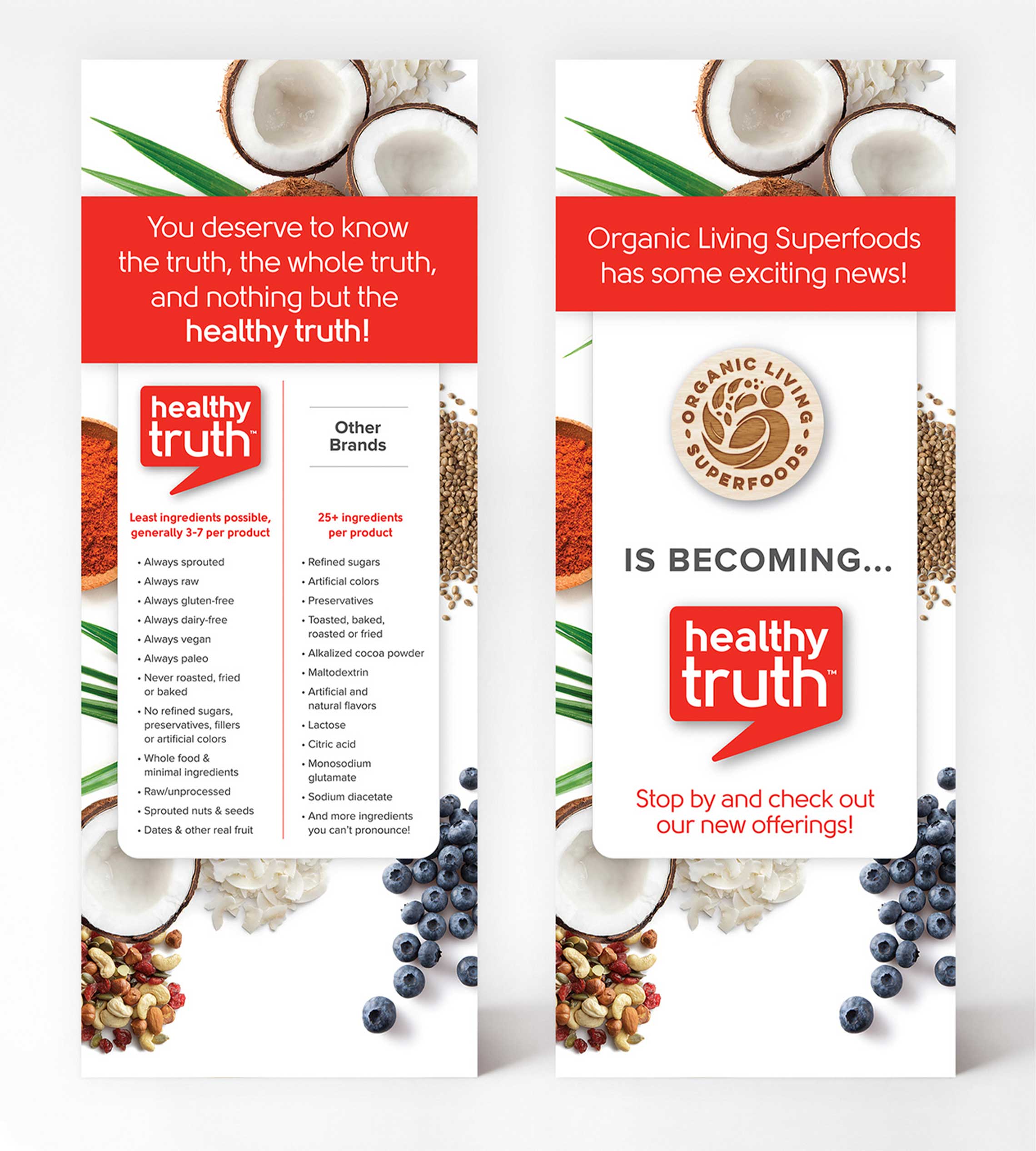 Healthy Truth rebranding signs