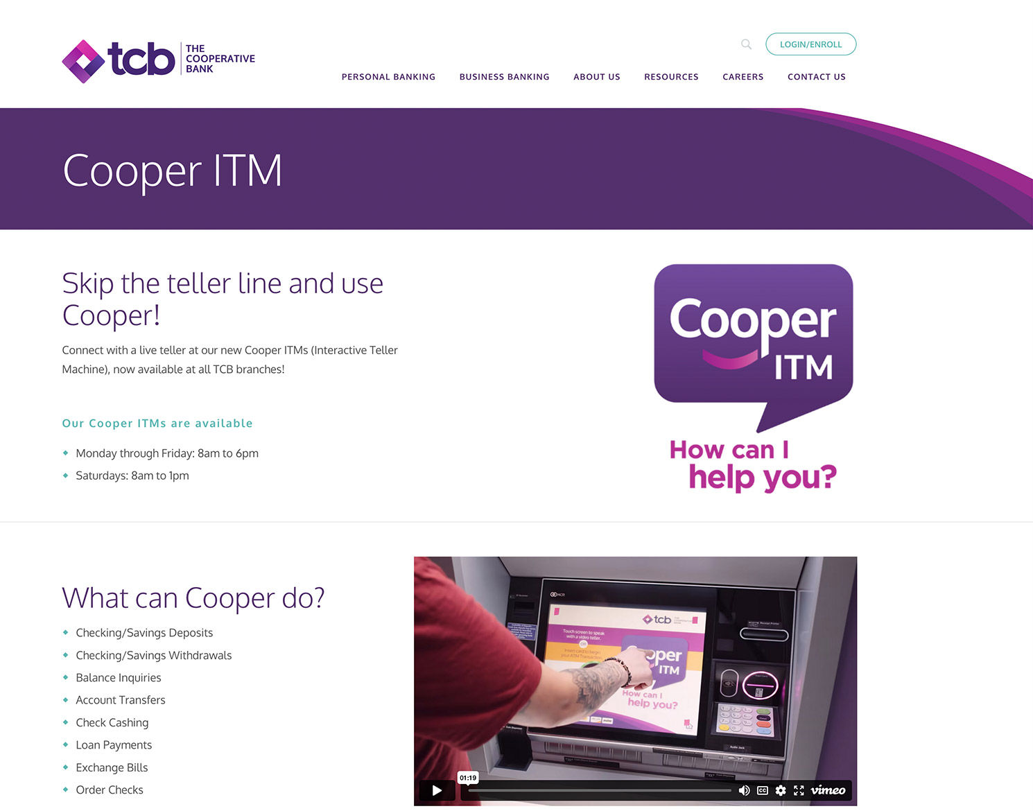 TCB website design Cooper ITM