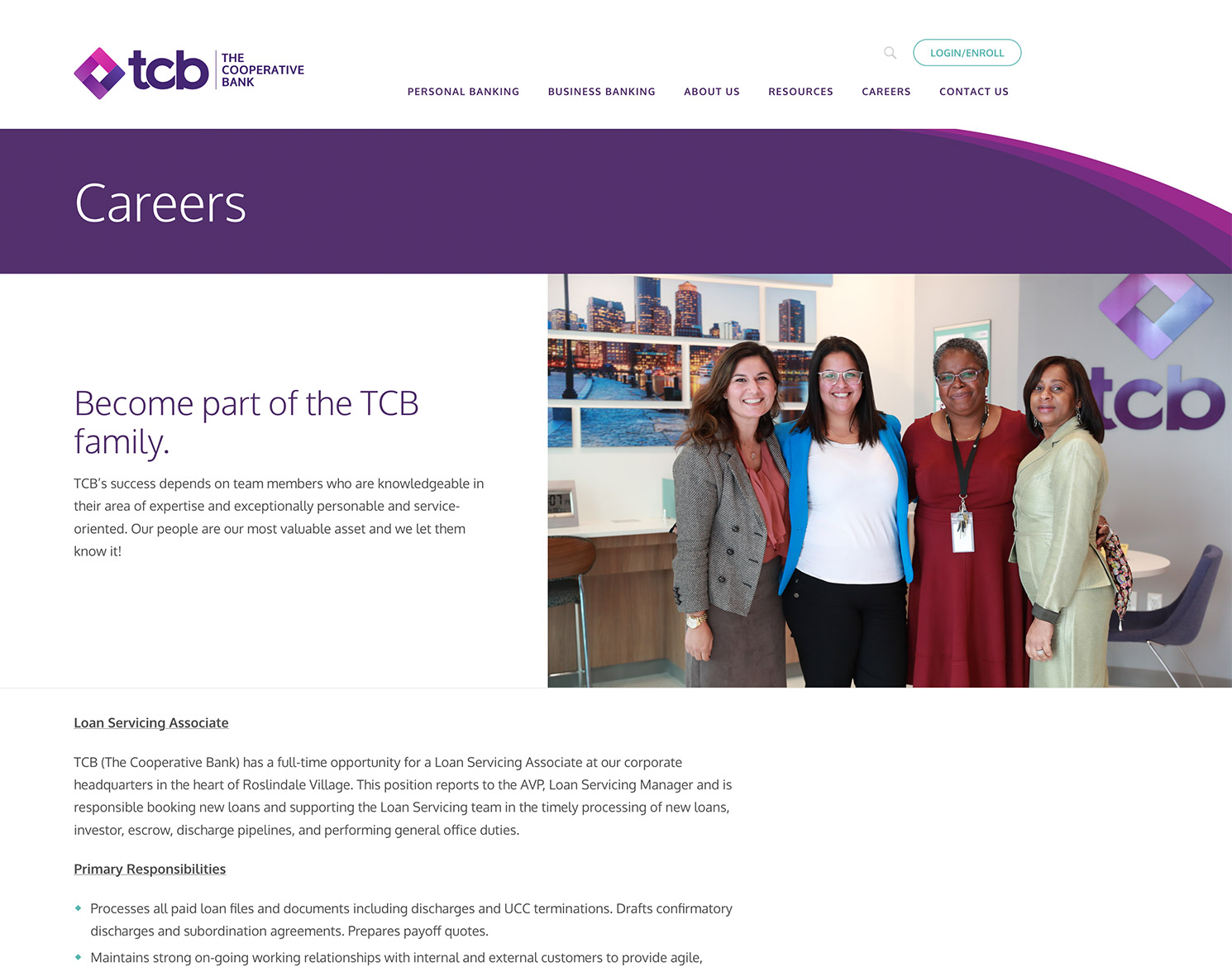 TCB website design tcb careers page
