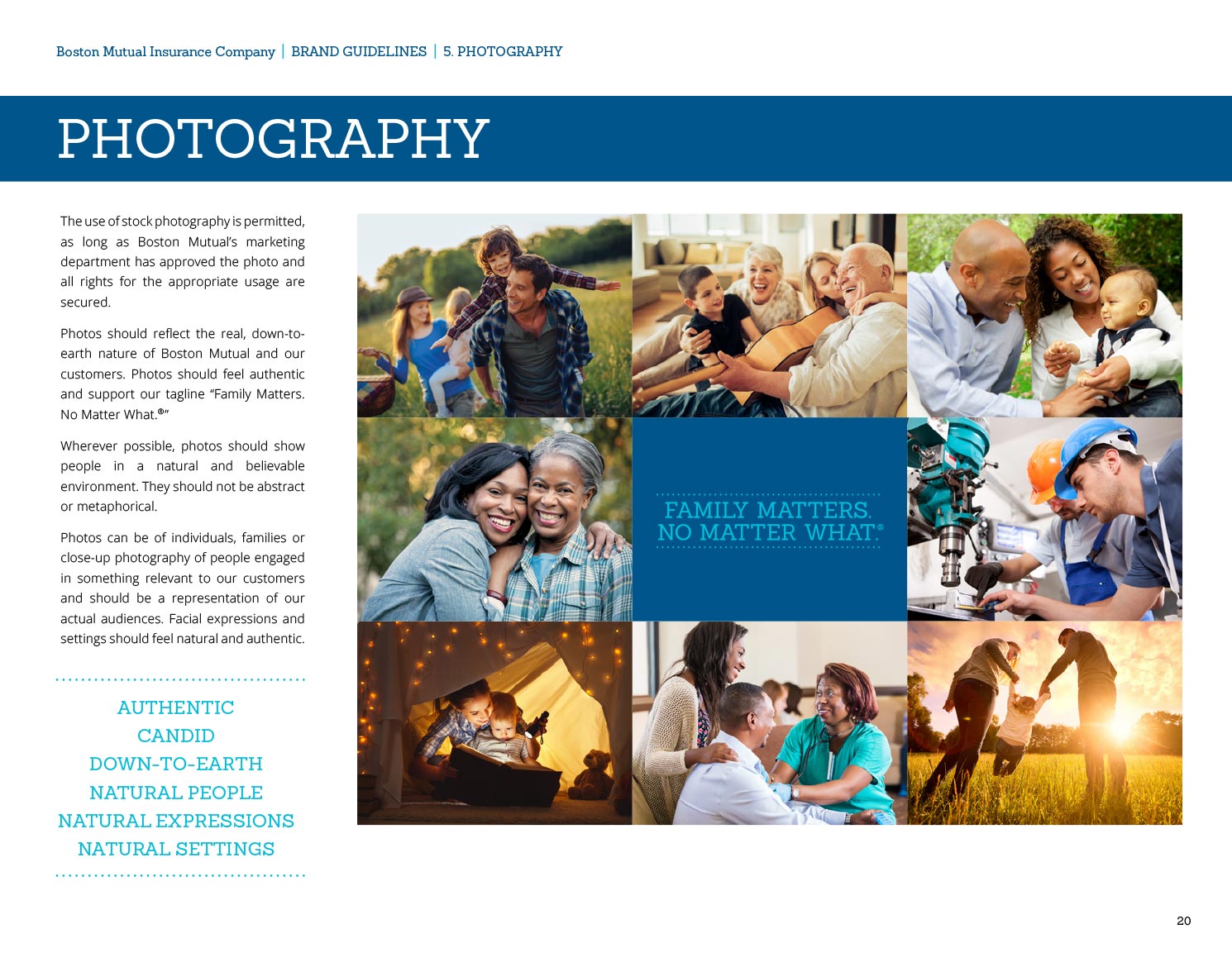 boston mutual brand guide page showing photography