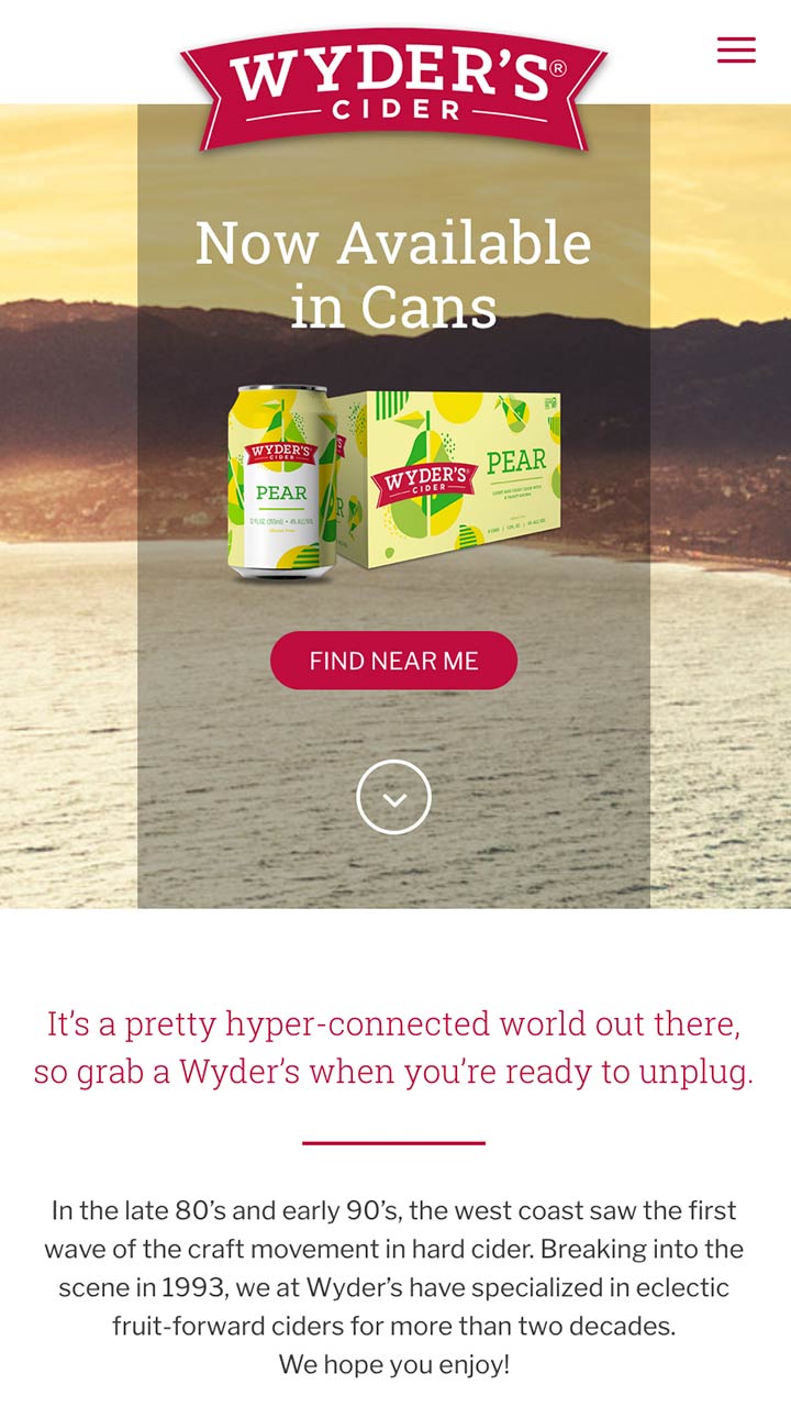 Wyder's Cider mobile site