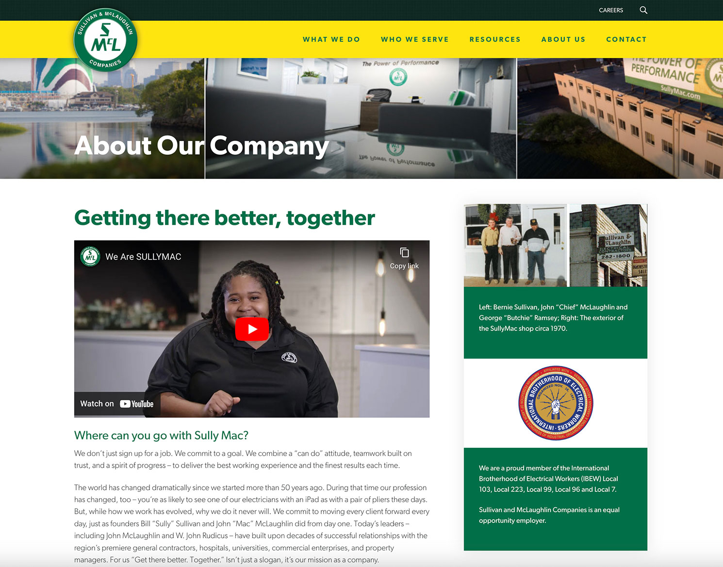 SullyMac website, 'About Our Company' page