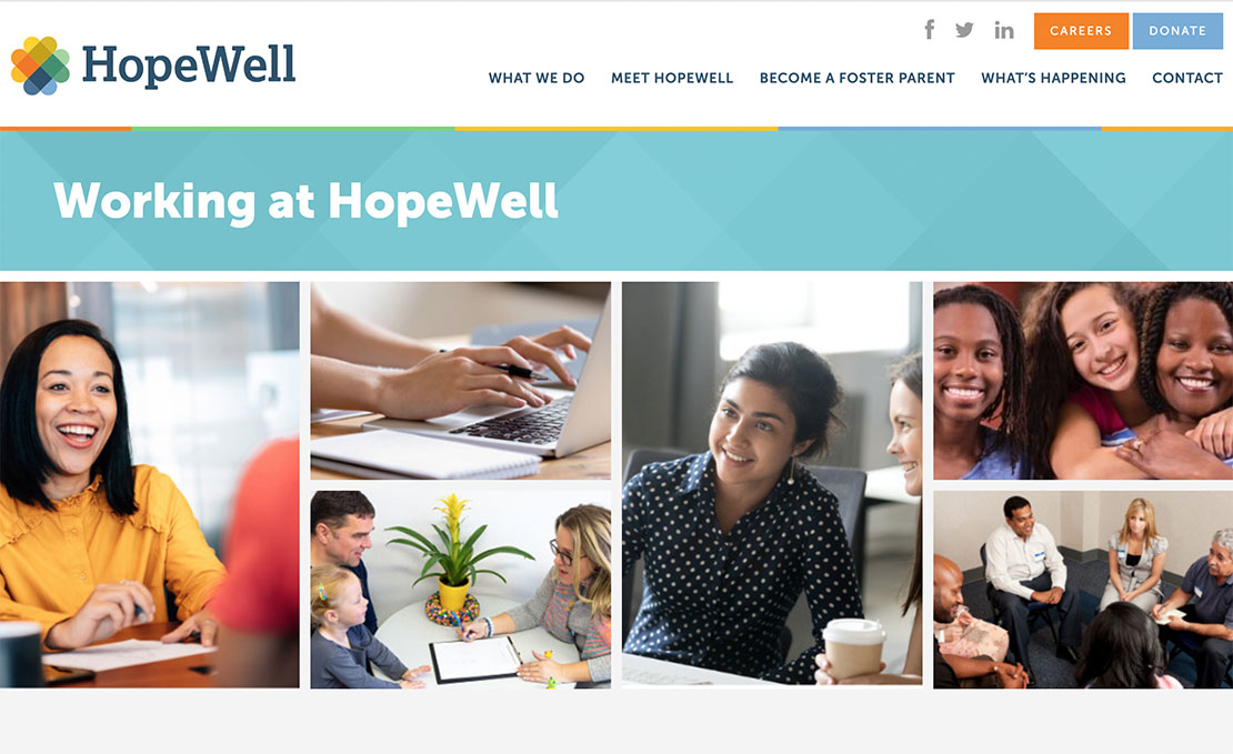 HopeWell Careers page on their website