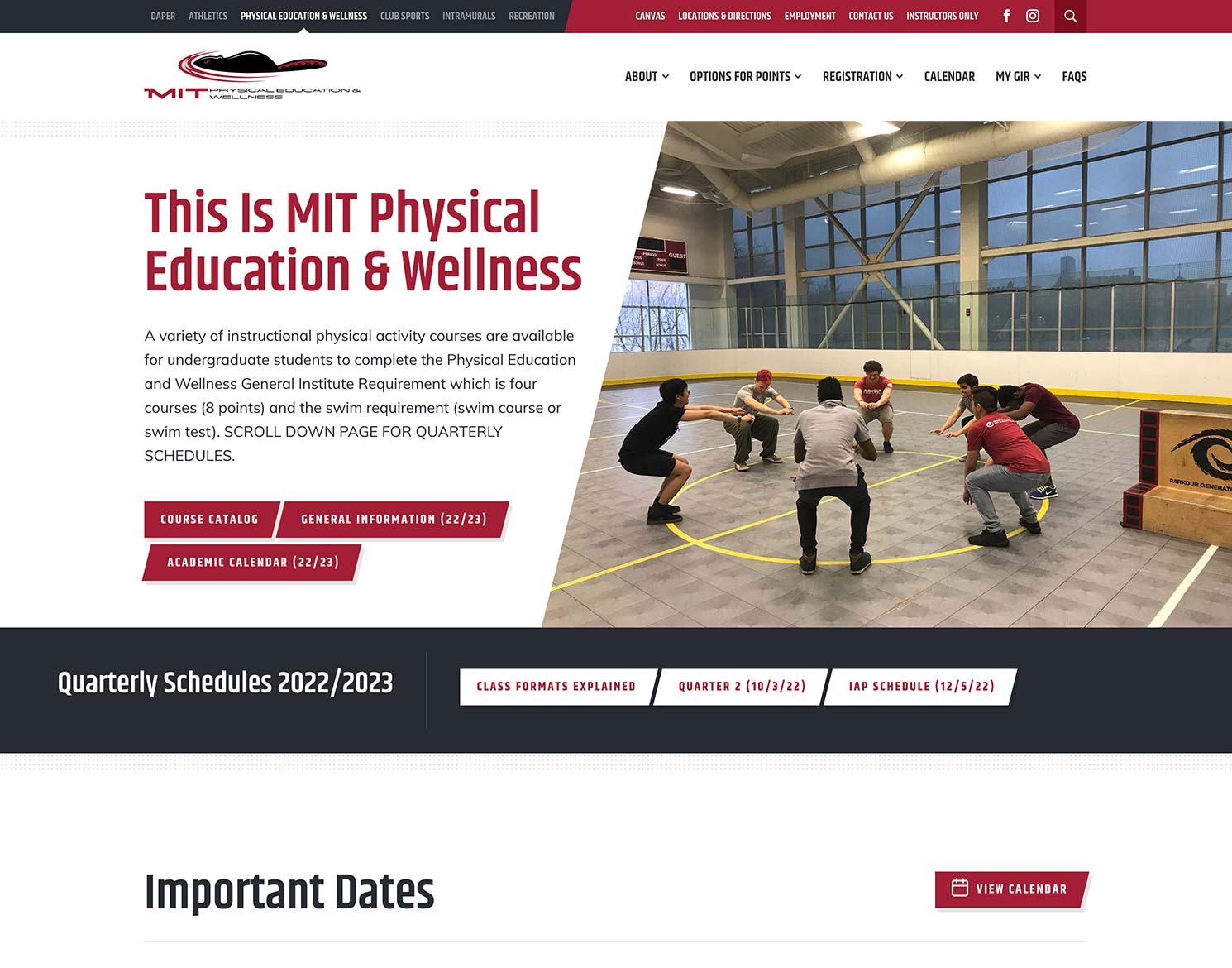 MIT DAPER Physical Education & Wellness page