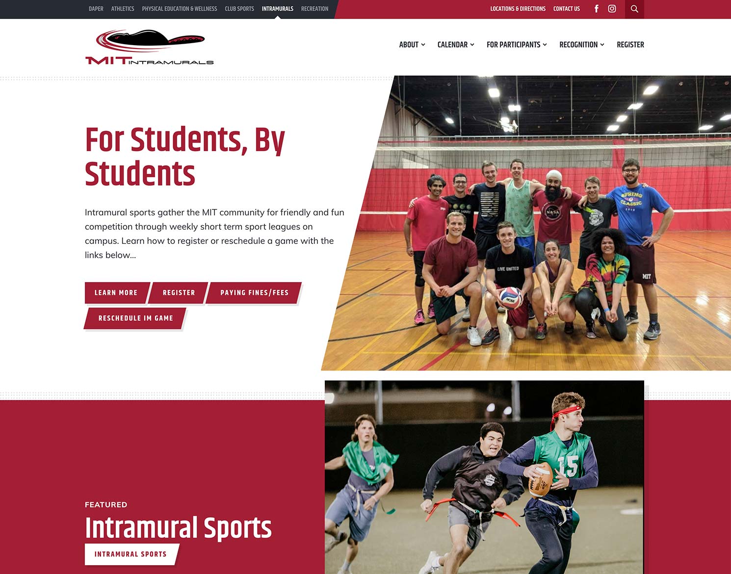 MIT DAPER Intramural sports page