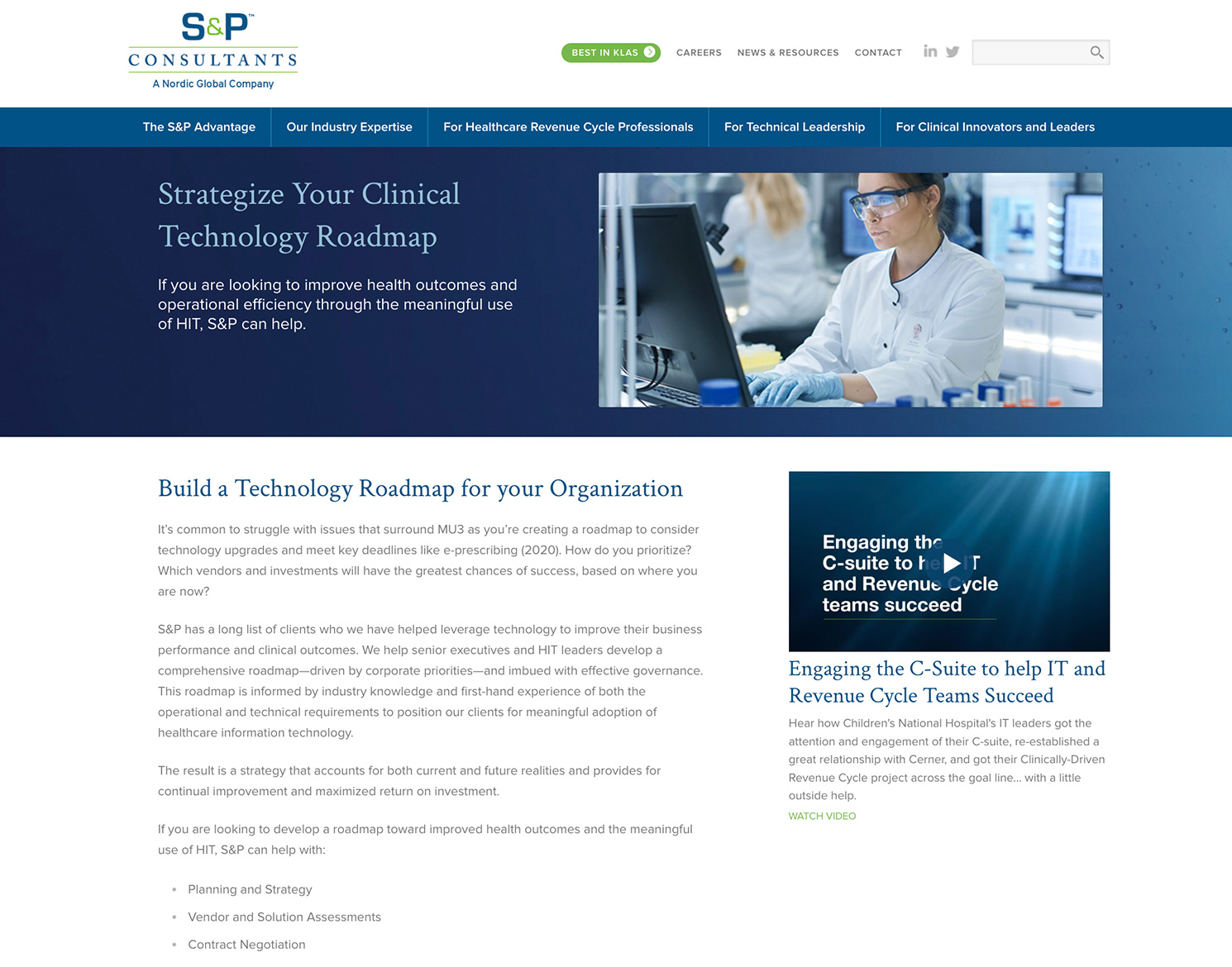 S&P Consultants website design