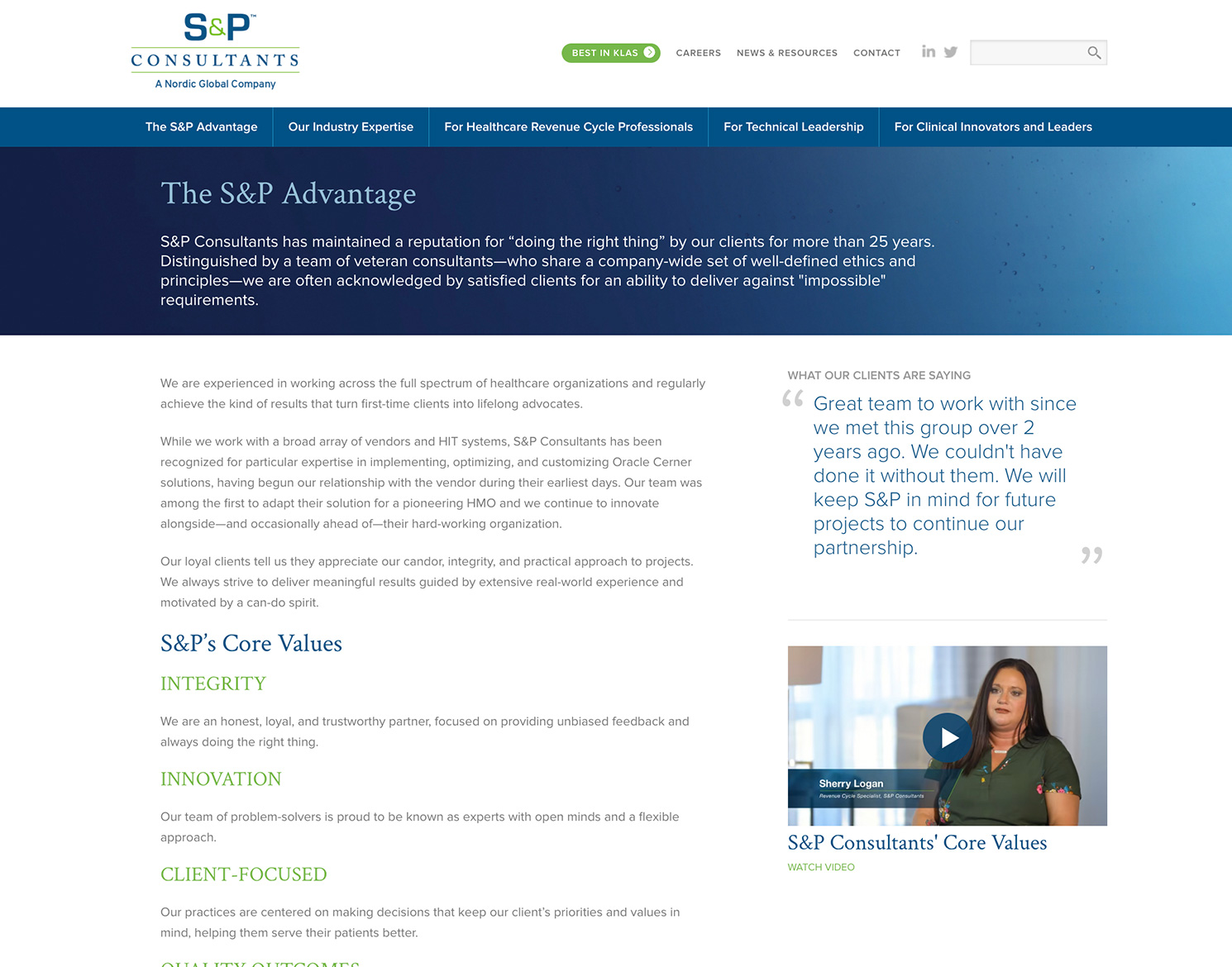 S&P Consultants website design