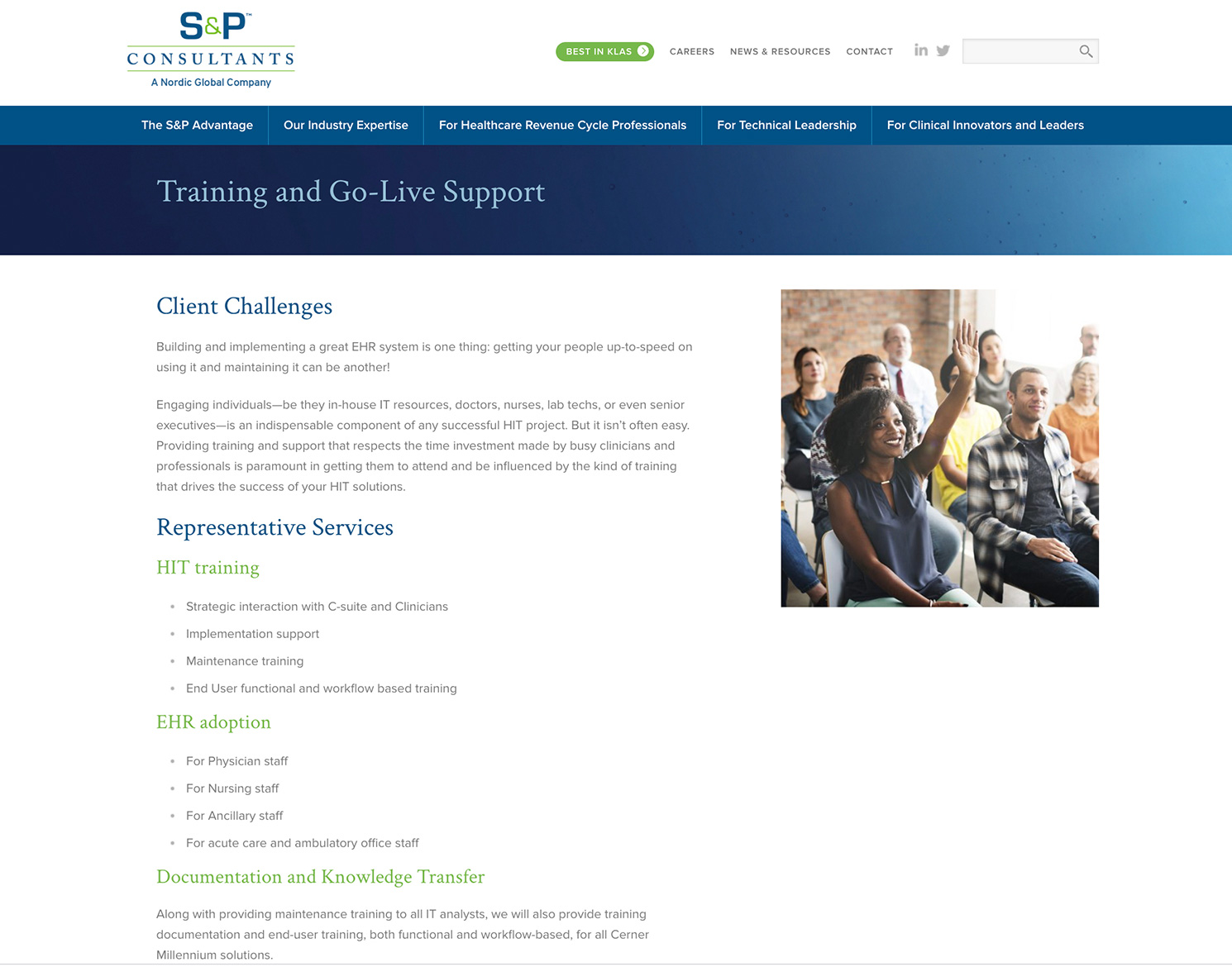 S&P Consultants website design