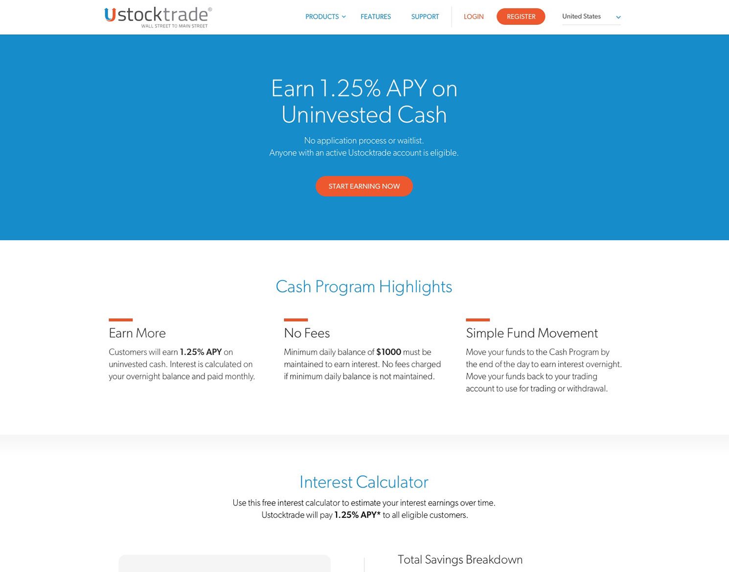 UST US Website - Cash Program