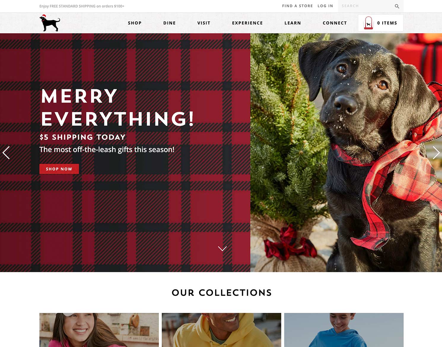 The Black Dog website design homepage
