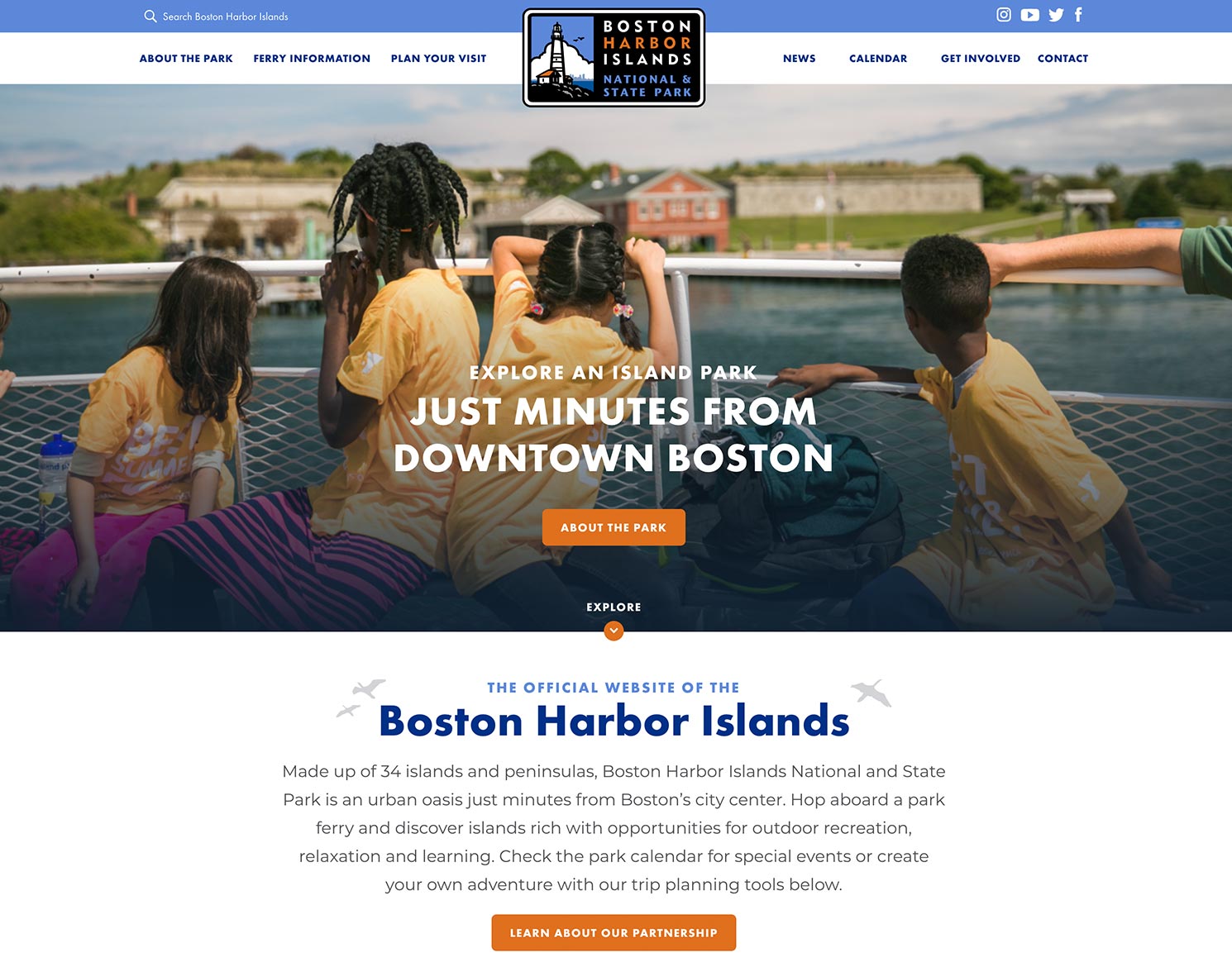 Boston Harbor Islands website design