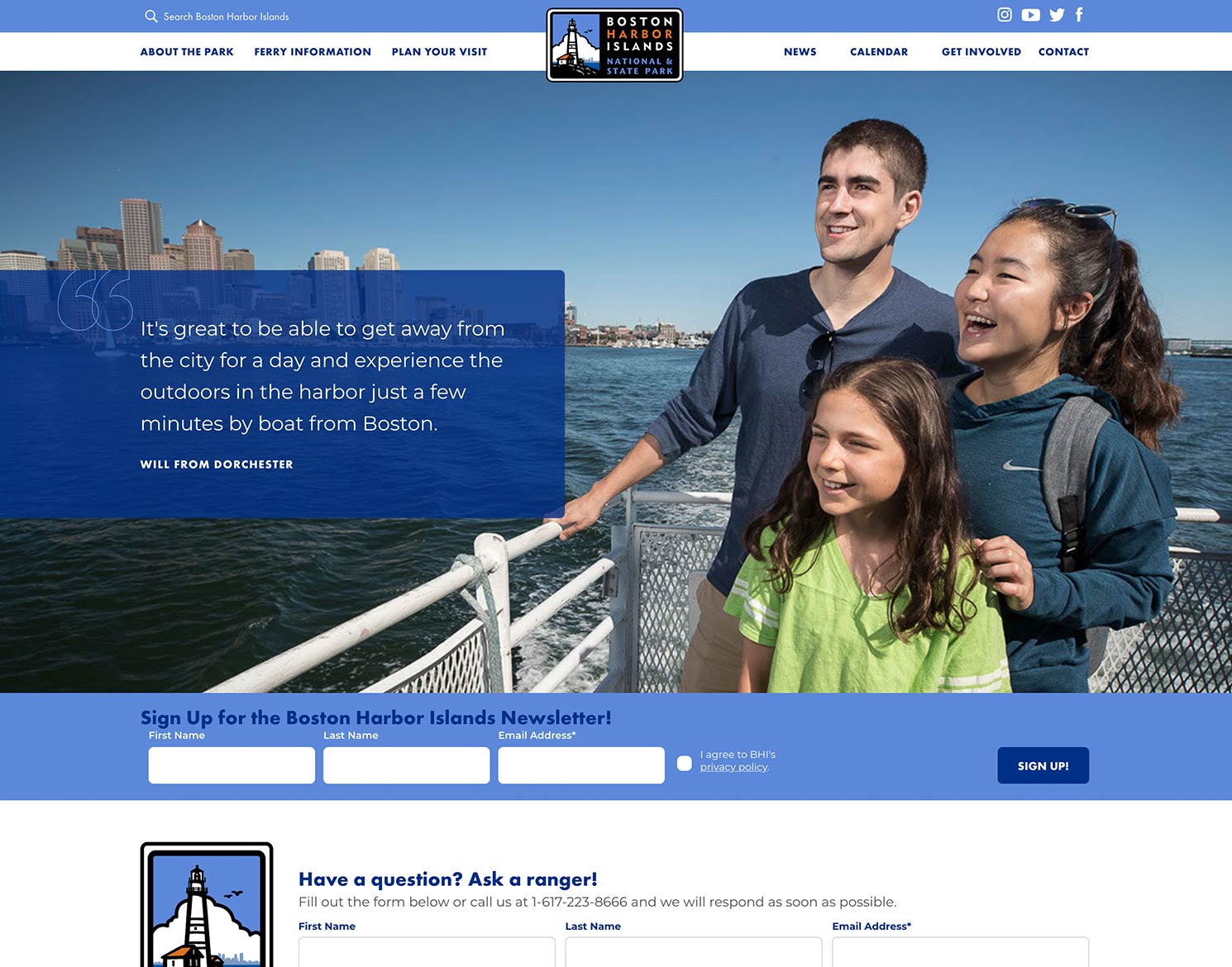 Boston Harbor Islands website design