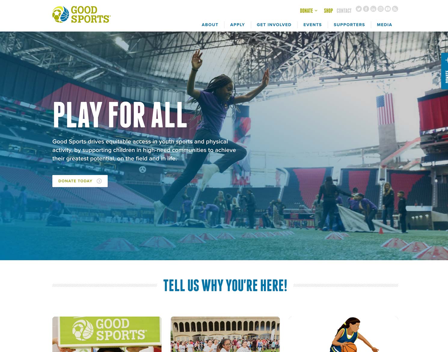 Good Sports website homepage