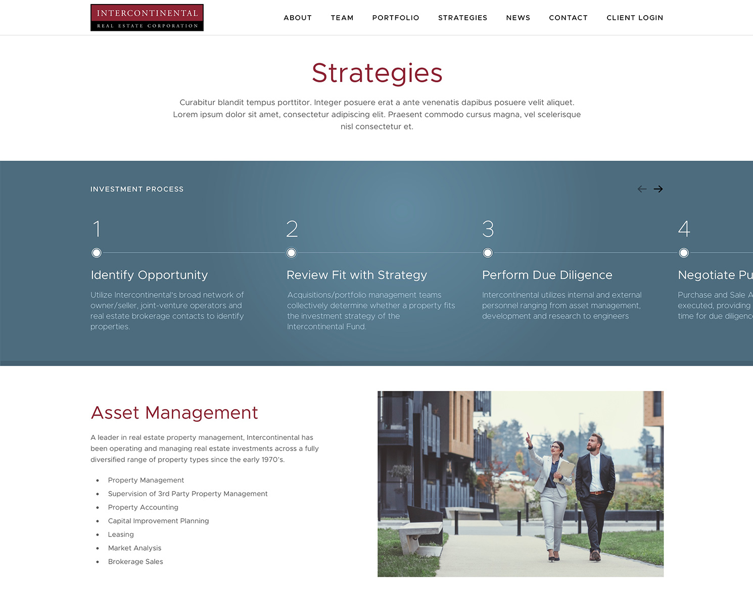 Intercontinental website design strategies page