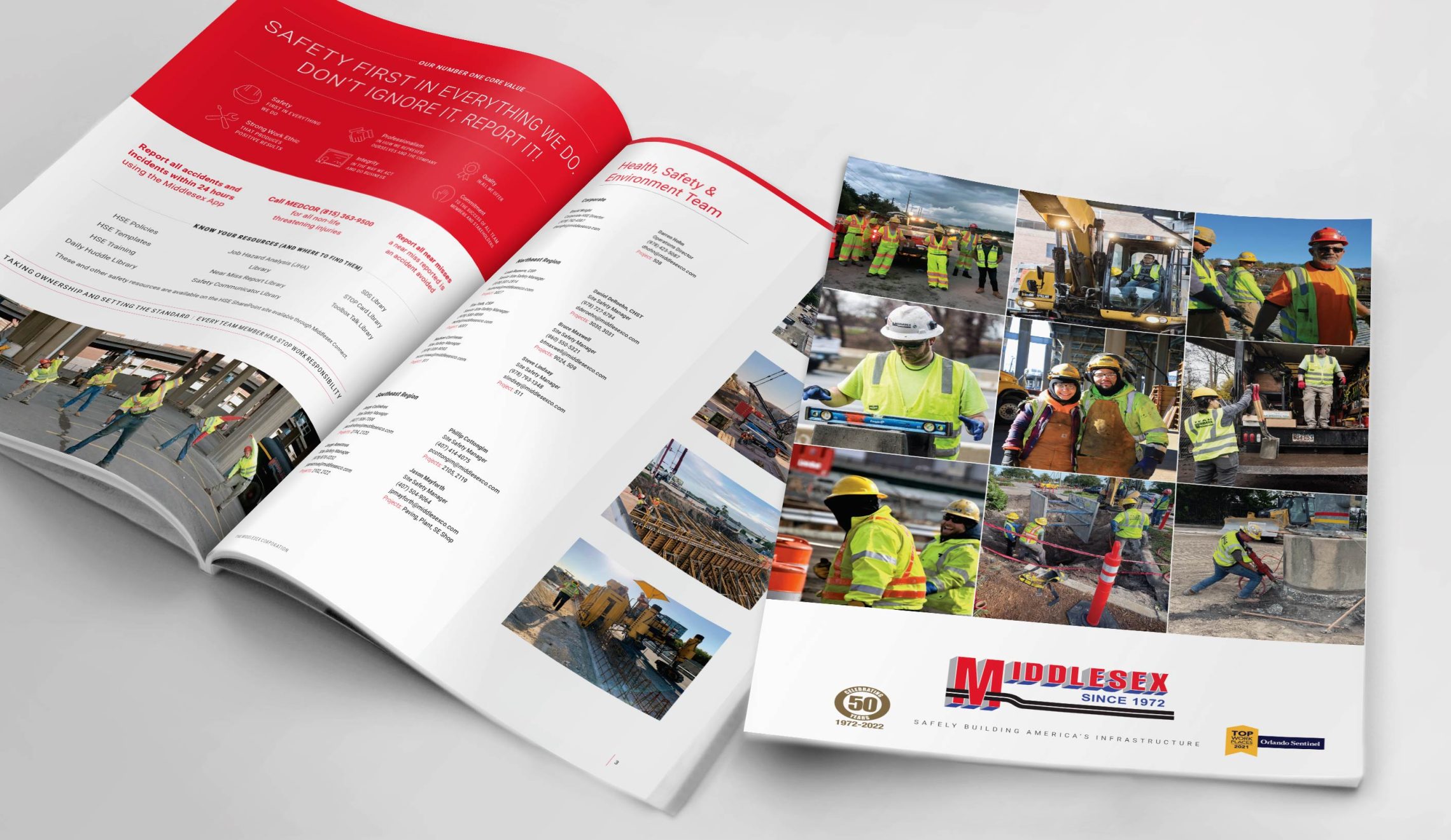Middlesex corporate brochure cover and interior spread