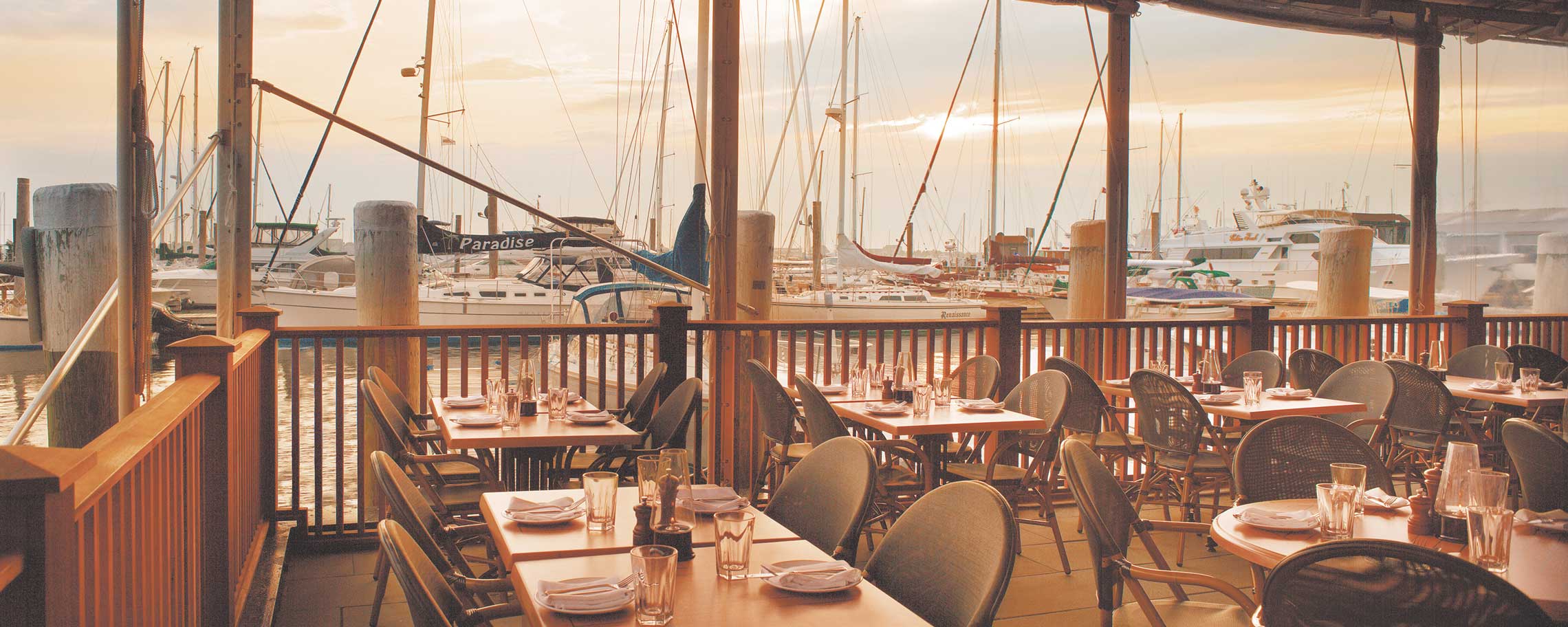 view of water and boats from Newport Restaurant Group location