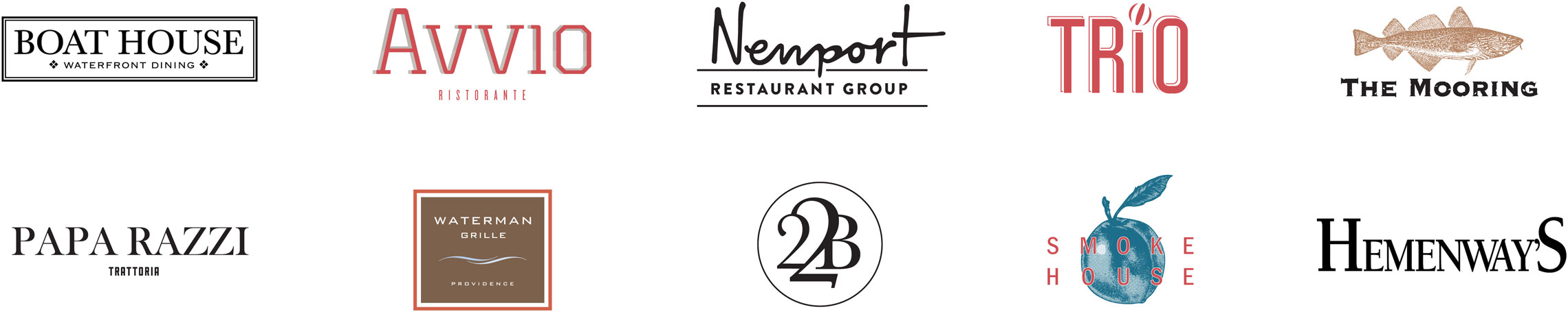 Newport Restaurant Group logos for all restaurants