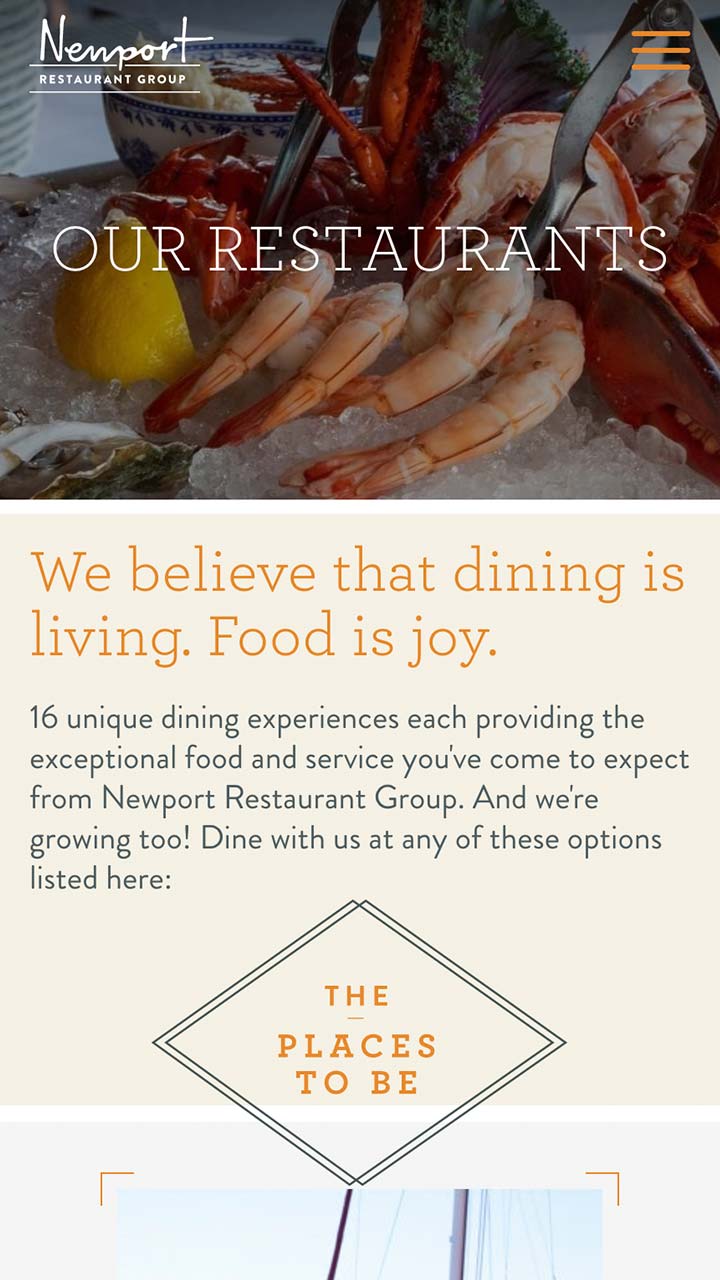 Newport Restaurant Group mobile website