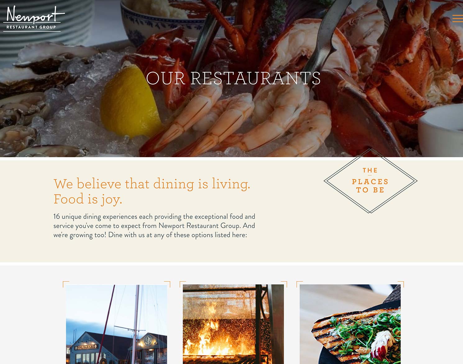 Newport Restaurant Group website design