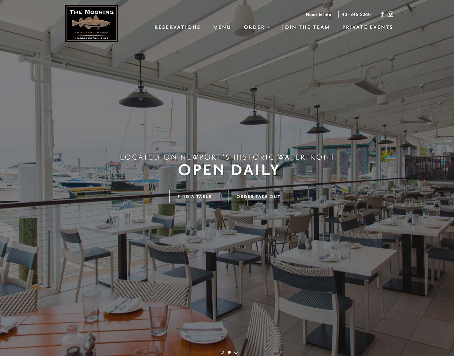 Newport Restaurant Group website design for the Mooring