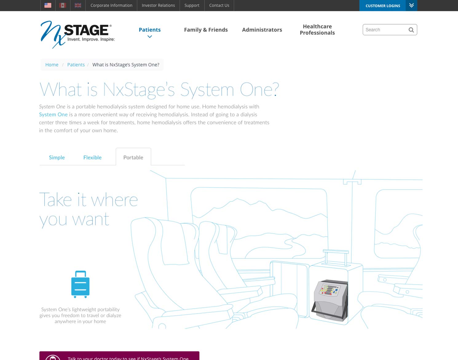 NxStage website product page